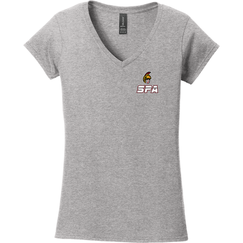Seacoast Spartans (SPA) Softstyle Ladies Fit V-Neck T-Shirt