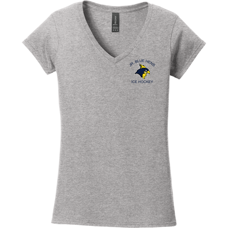 Delaware Jr. Blue Hens Softstyle Ladies Fit V-Neck T-Shirt
