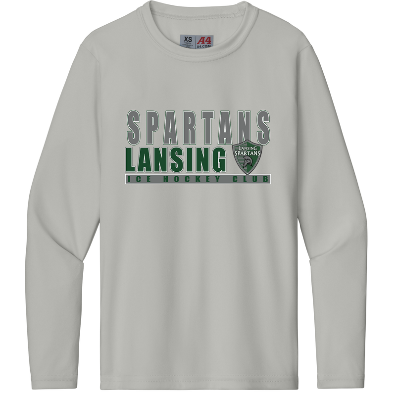 Lansing Spartans Youth Cooling Performance Long Sleeve Tee