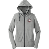 Scary Badgers New Era Ladies Tri-Blend Fleece Full-Zip Hoodie