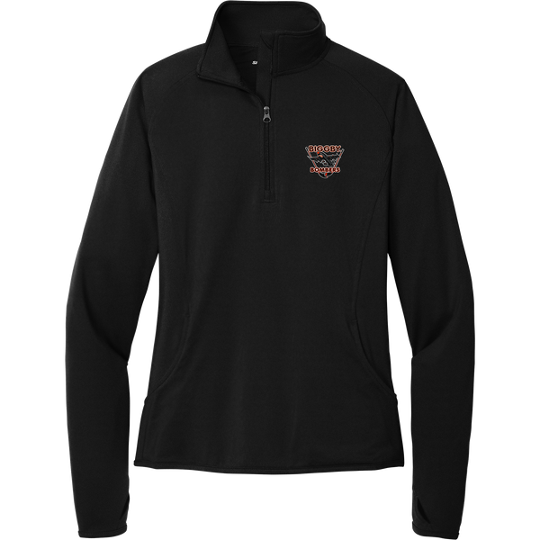 Biggby Bombers Ladies Sport-Wick Stretch 1/4-Zip Pullover