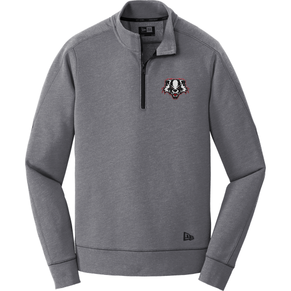 Scary Badgers New Era Tri-Blend Fleece 1/4-Zip Pullover
