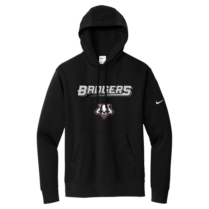 Scary Badgers Nike Club Fleece Sleeve Swoosh Pullover Hoodie